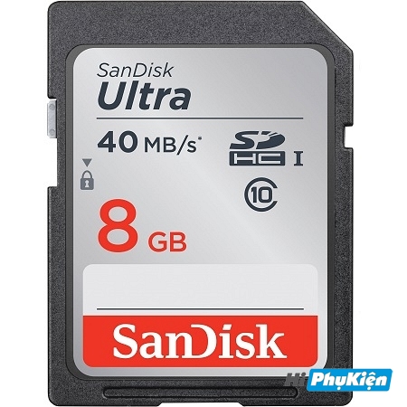 Thẻ nhớ SDHC Sandisk Class 10 - Ultra 40mb/s - 8GB 
