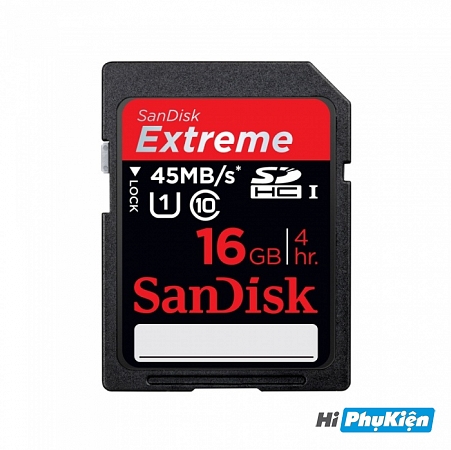 Thẻ nhớ SDHC Sandisk class 10 EXTREME 16GB 45MB/s 300X