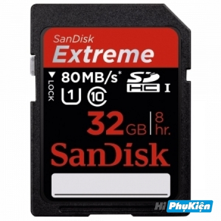 Thẻ nhớ SDHC Sandisk Class 10 - Extreme S 533X 80Mb/s - 32GB