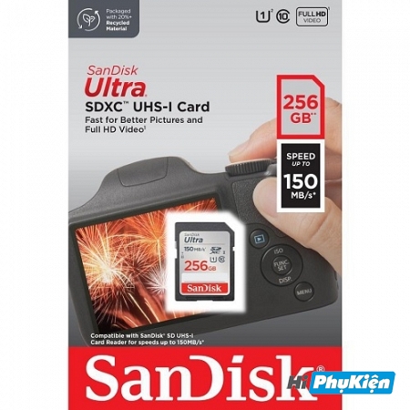 Thẻ nhớ SD SanDisk Ultra 256GB 150 MB/s