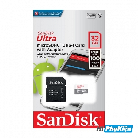 Thẻ nhớ MicroSD SanDisk Ultra 100MB/s 32GB