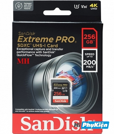 Thẻ nhớ SDXC SanDisk Extreme Pro 200MB/s 256GB