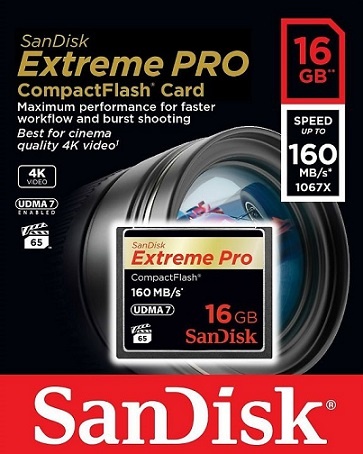 Thẻ nhớ CF Sandisk Extreme Compact Flash 16GB 1067X 160MB/s chính hãng, giá rẻ