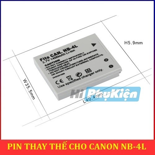 Pin thay thế for Canon NB-4L
