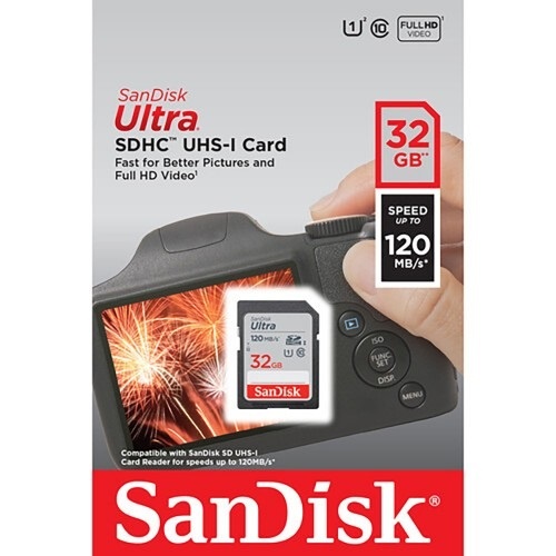 Mua Thẻ nhớ SDHC Sandisk Ultra 120MB/s 32GB class 10 giá rẻ tại Hiphukien.com